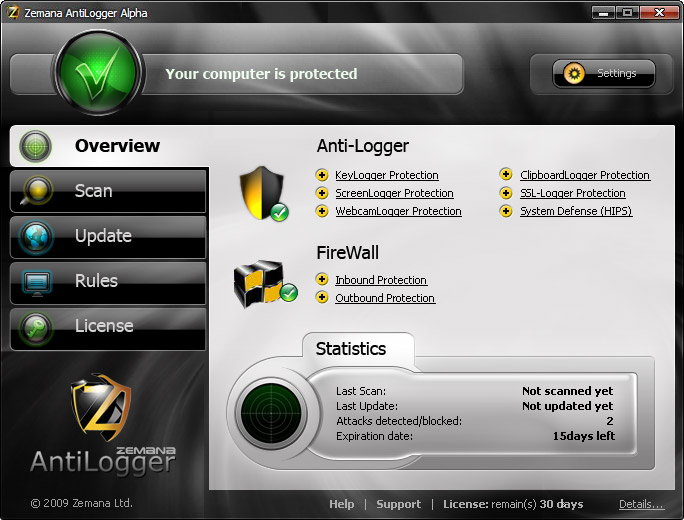 GUI Design for Zemana AntiLogger