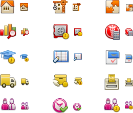 Toolbar icons design for Galactica ERP