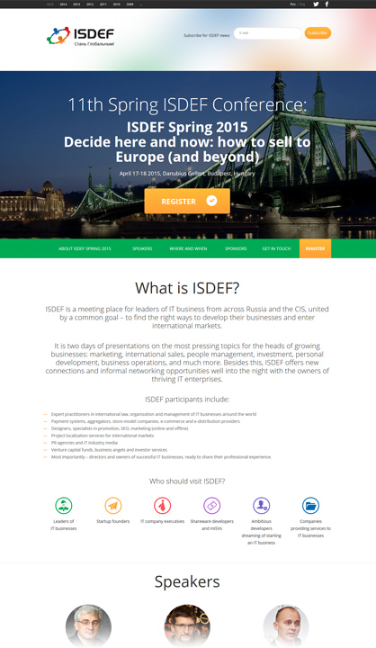 Creation of Landing page for ISDEF 2015