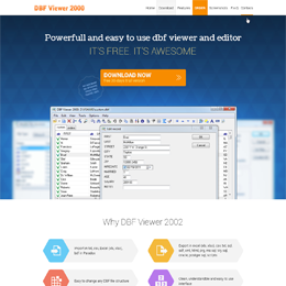 Developing of landing page for DBF Viewer 2000 software